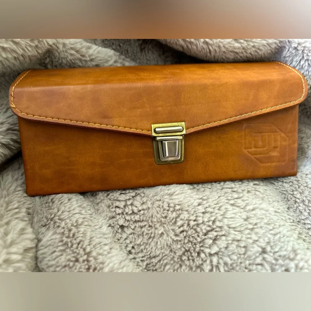 vintage fuji camera case brown